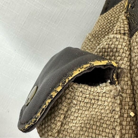 Burton Canvas and Vegan Leather Satchel Shoulder Bag Purse - Picture 15 of 15